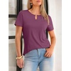 image:imageANRABESS Womens Summer Tops Short Sleeve Tshirts Dressy Casual BlousePurple Red