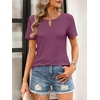 image:imageANRABESS Womens Summer Tops Short Sleeve Tshirts Dressy Casual BlousePurple Red