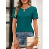 image:imageANRABESS Womens Summer Tops Short Sleeve Tshirts Dressy Casual BlouseTeal