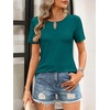 image:imageANRABESS Womens Summer Tops Short Sleeve Tshirts Dressy Casual BlouseTeal
