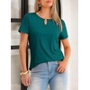 image:imageANRABESS Womens Summer Tops Short Sleeve Tshirts Dressy Casual BlouseTeal