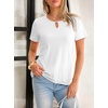 image:imageANRABESS Womens Summer Tops Short Sleeve Tshirts Dressy Casual BlouseWhite