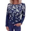 Navy White Leaf