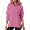 image:imageANRABESS Womens Half Zip Sweatshirts Loose Fleece PulloverHot Pink
