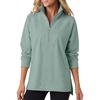image:imageANRABESS Womens Half Zip Sweatshirts Loose Fleece PulloverSage Green