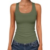 image:imageANRABESS Womens Square Neck Racerback Ribbed Slim Fit Summer Tank TopsArmy Green