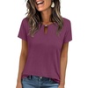 image:imageANRABESS Womens Summer Tops Short Sleeve Tshirts Dressy Casual BlousePurple Red