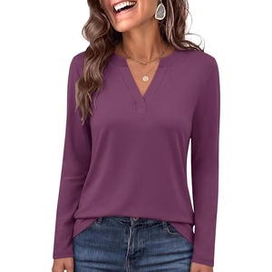 image:imageANRABESS Womens Long Sleeve Shirts V Neck Business Casual Work Tunic Tops Basic Tees 2026 Fall OutfitsMauve