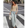 image:imageANRABESS Bodysuits for Women Long Sleeve Thermal Shirts Fleece TopsBeige Camel