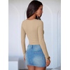 image:imageANRABESS Bodysuits for Women Long Sleeve Thermal Shirts Fleece TopsBeige Camel