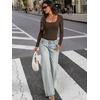 image:imageANRABESS Bodysuits for Women Long Sleeve Thermal Shirts Fleece TopsBrown
