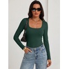 image:imageANRABESS Bodysuits for Women Long Sleeve Thermal Shirts Fleece TopsDeep Green