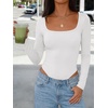 image:imageANRABESS Bodysuits for Women Long Sleeve Thermal Shirts Fleece TopsWhite