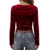 image:imageANRABESS Cowl Neck Tops for Women Long Sleeve Velvet ShirtsWine Red