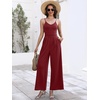 image:imageANRABESS Jumpsuits for Women Dressy Summer Casual Wide Leg One Piece RomperBurgundy