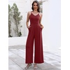 image:imageANRABESS Jumpsuits for Women Dressy Summer Casual Wide Leg One Piece RomperBurgundy