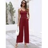 image:imageANRABESS Jumpsuits for Women Dressy Summer Casual Wide Leg One Piece RomperBurgundy
