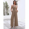 image:imageANRABESS Jumpsuits for Women Dressy Summer Casual Wide Leg One Piece RomperCoffee
