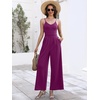 image:imageANRABESS Jumpsuits for Women Dressy Summer Casual Wide Leg One Piece RomperDark Purple