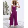 image:imageANRABESS Jumpsuits for Women Dressy Summer Casual Wide Leg One Piece RomperDark Purple