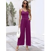 image:imageANRABESS Jumpsuits for Women Dressy Summer Casual Wide Leg One Piece RomperDark Purple
