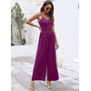 image:imageANRABESS Jumpsuits for Women Dressy Summer Casual Wide Leg One Piece RomperDark Purple
