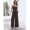 image:imageANRABESS Jumpsuits for Women Dressy Summer Casual Wide Leg One Piece RomperDeep Brown