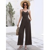 image:imageANRABESS Jumpsuits for Women Dressy Summer Casual Wide Leg One Piece RomperDeep Brown