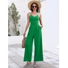image:imageANRABESS Jumpsuits for Women Dressy Summer Casual Wide Leg One Piece RomperGrass Green