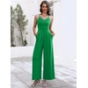 image:imageANRABESS Jumpsuits for Women Dressy Summer Casual Wide Leg One Piece RomperGrass Green