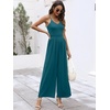 image:imageANRABESS Jumpsuits for Women Dressy Summer Casual Wide Leg One Piece RomperLake Green