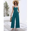 image:imageANRABESS Jumpsuits for Women Dressy Summer Casual Wide Leg One Piece RomperLake Green
