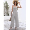 image:imageANRABESS Jumpsuits for Women Dressy Summer Casual Wide Leg One Piece RomperLight Grey