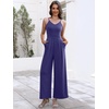 image:imageANRABESS Jumpsuits for Women Dressy Summer Casual Wide Leg One Piece RomperNavy Blue