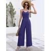 image:imageANRABESS Jumpsuits for Women Dressy Summer Casual Wide Leg One Piece RomperNavy Blue
