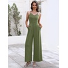 image:imageANRABESS Jumpsuits for Women Dressy Summer Casual Wide Leg One Piece RomperOlive Green