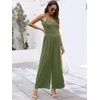 image:imageANRABESS Jumpsuits for Women Dressy Summer Casual Wide Leg One Piece RomperOlive Green