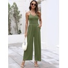image:imageANRABESS Jumpsuits for Women Dressy Summer Casual Wide Leg One Piece RomperOlive Green
