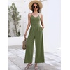 image:imageANRABESS Jumpsuits for Women Dressy Summer Casual Wide Leg One Piece RomperOlive Green
