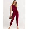 image:imageANRABESS Jumpsuits for Women Summer Casual Sleeveless RompersWine Red