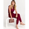 image:imageANRABESS Jumpsuits for Women Summer Casual Sleeveless RompersWine Red