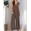 image:imageANRABESS Jumpsuits for Women Summer Casual Wide Leg Rompers OutfitsBrown