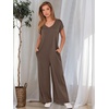 image:imageANRABESS Jumpsuits for Women Summer Casual Wide Leg Rompers OutfitsBrown