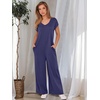 image:imageANRABESS Jumpsuits for Women Summer Casual Wide Leg Rompers OutfitsDeep Blue