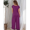 image:imageANRABESS Jumpsuits for Women Summer Casual Wide Leg Rompers OutfitsPurple Red