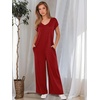 image:imageANRABESS Jumpsuits for Women Summer Casual Wide Leg Rompers OutfitsWine Red