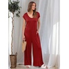 image:imageANRABESS Jumpsuits for Women Summer Casual Wide Leg Rompers OutfitsWine Red