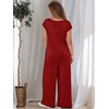 image:imageANRABESS Jumpsuits for Women Summer Casual Wide Leg Rompers OutfitsWine Red