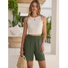 image:imageANRABESS Linen Shorts for Women Summer Casual High Waisted ShortsArmy Green