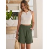 image:imageANRABESS Linen Shorts for Women Summer Casual High Waisted ShortsArmy Green